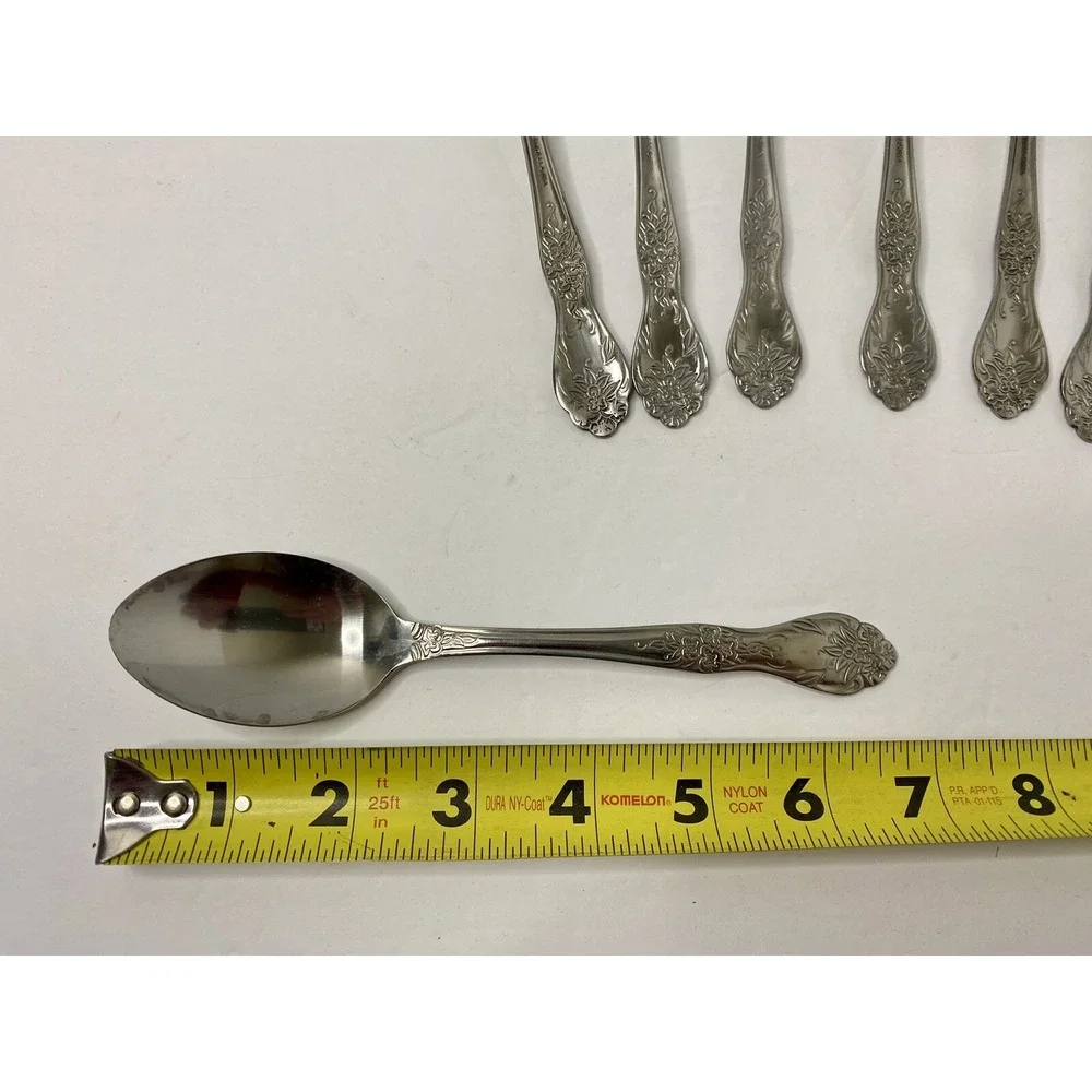 Rogers Co Stainless Steel Flatware China Love Joy Soup Spoons Set Of 8